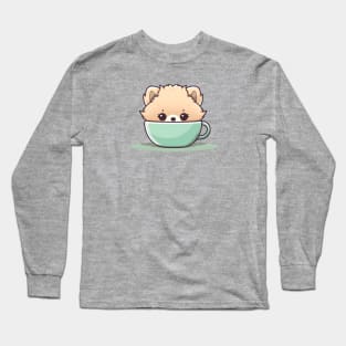 Pomeranian Puppuccino Long Sleeve T-Shirt